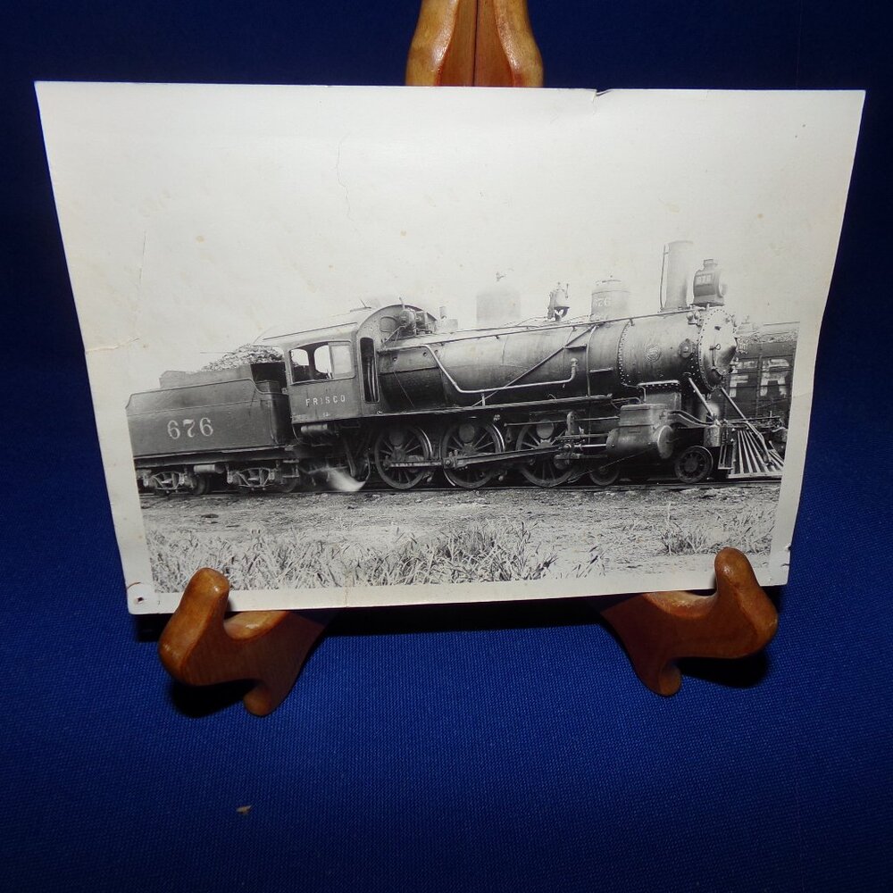 VINTAGE ORIGINAL TRAIN ENGINE PHOTO - FRISCO 676 - 1912